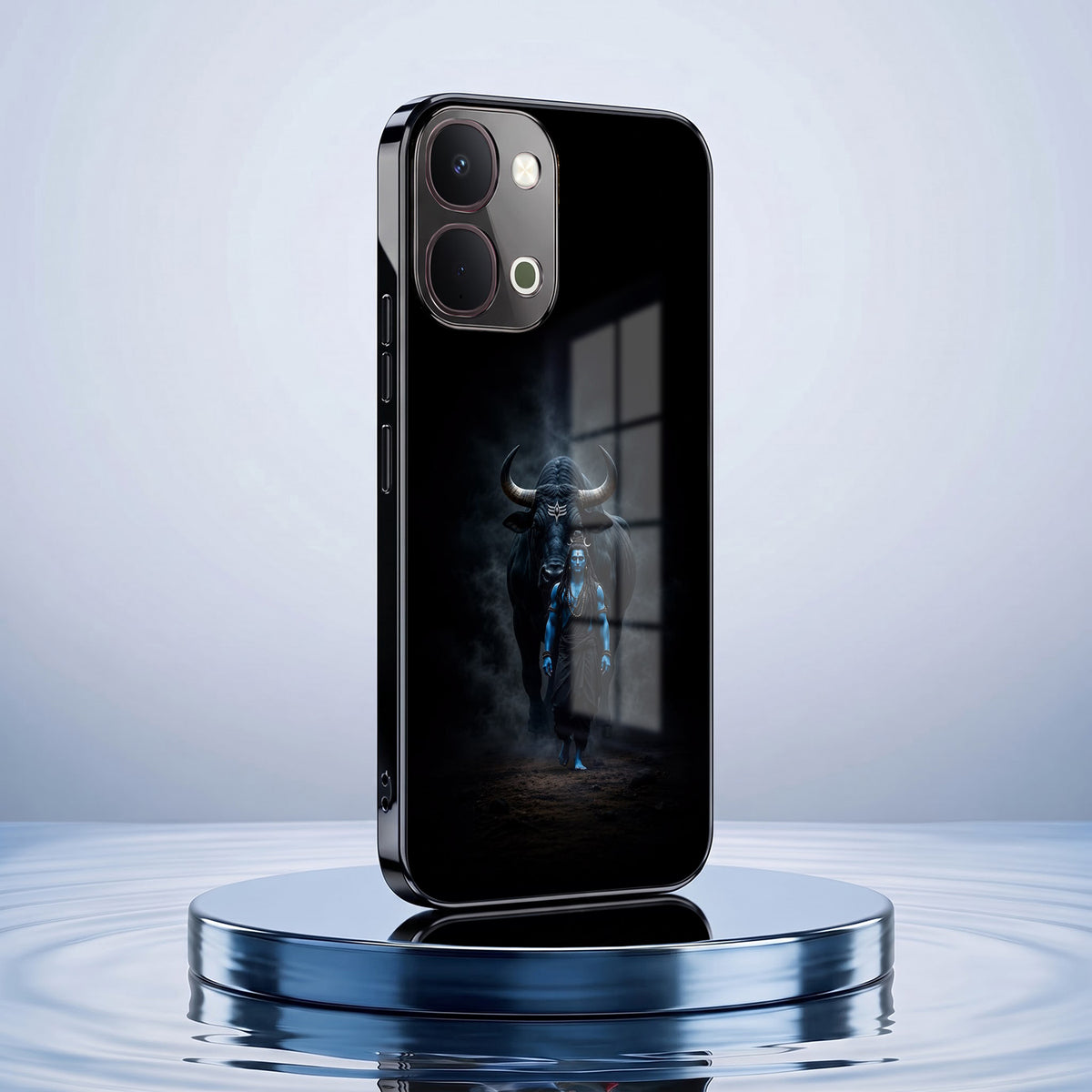 Vivo T5x 5G Dark Warrior Black Electroplated Glass Phone Back Case