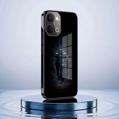 Vivo T5x 5G Dark Warrior Black Electroplated Glass Phone Back Case