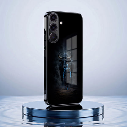 Samsung Galaxy A36 5G Dark Warrior Black Electroplated Glass Phone Back Case