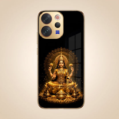 Vivo V70 5G Golden Maa Lakshmi Gold Electroplated Glass Phone Back Case