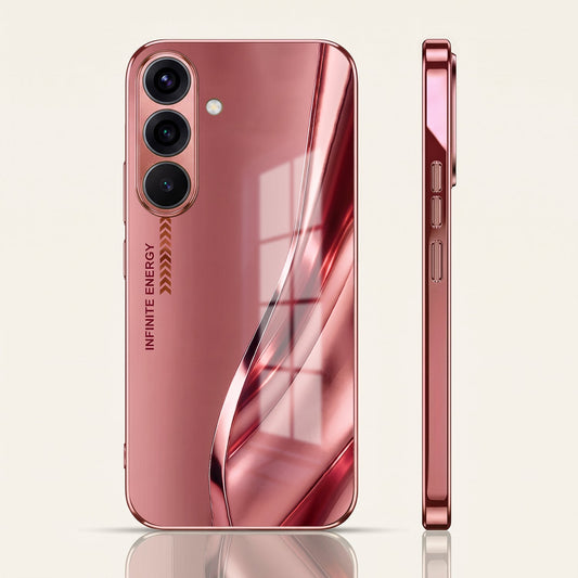 Samsung Galaxy A56 5G Luxury Infinity Energy Pink Electroplated Glass Phone Back Case