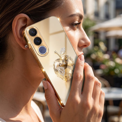 Vivo V70 FE 5G Golden Apple Gold Electroplated Glass Phone Back Case