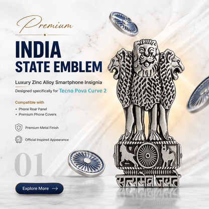 Google Pixel 10 5G Compatible Satyamev Jayate 3D Metal Emblem Sticker