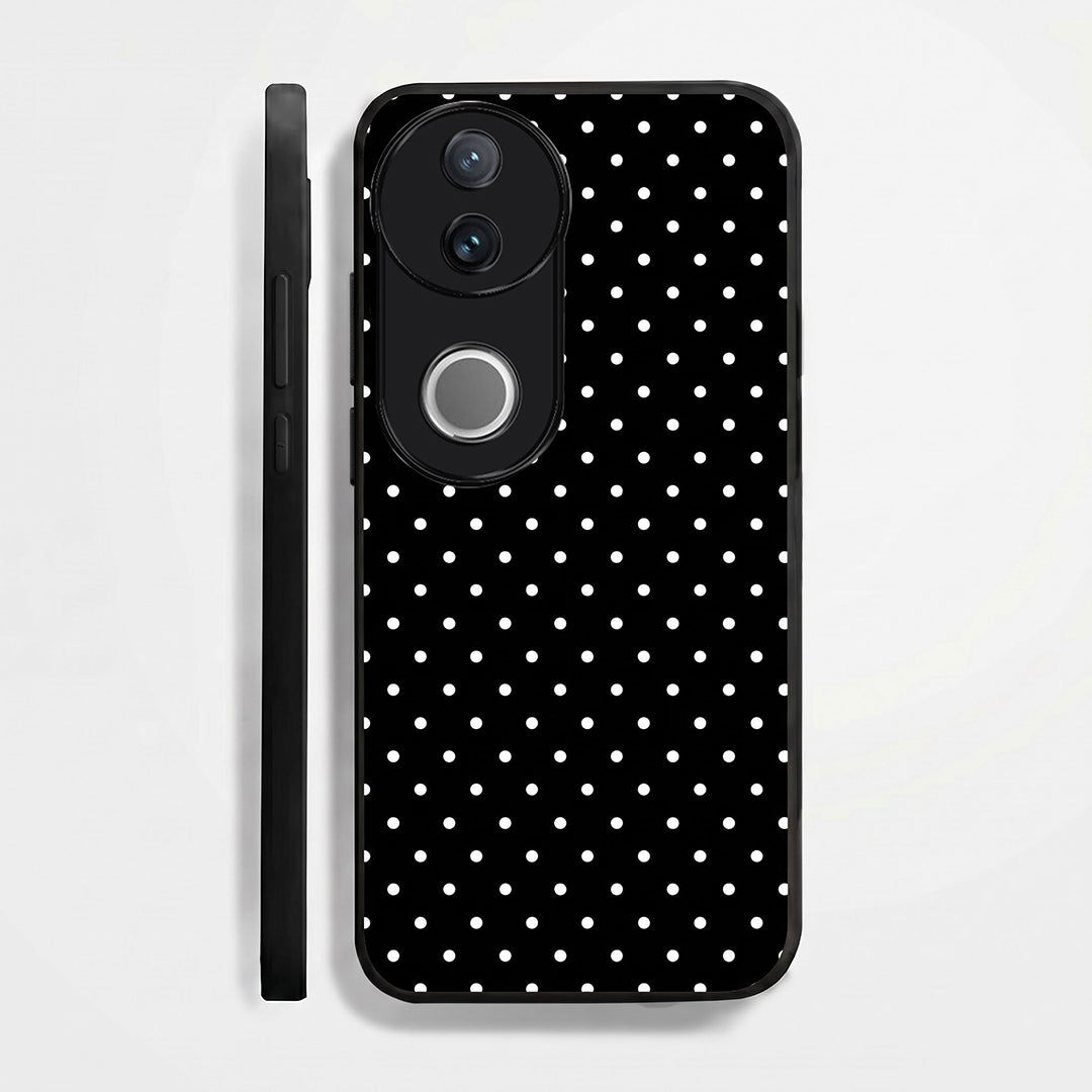 Vivo V50 5G Aesthetic Black & White Polka Dot Acrylic Back Cover