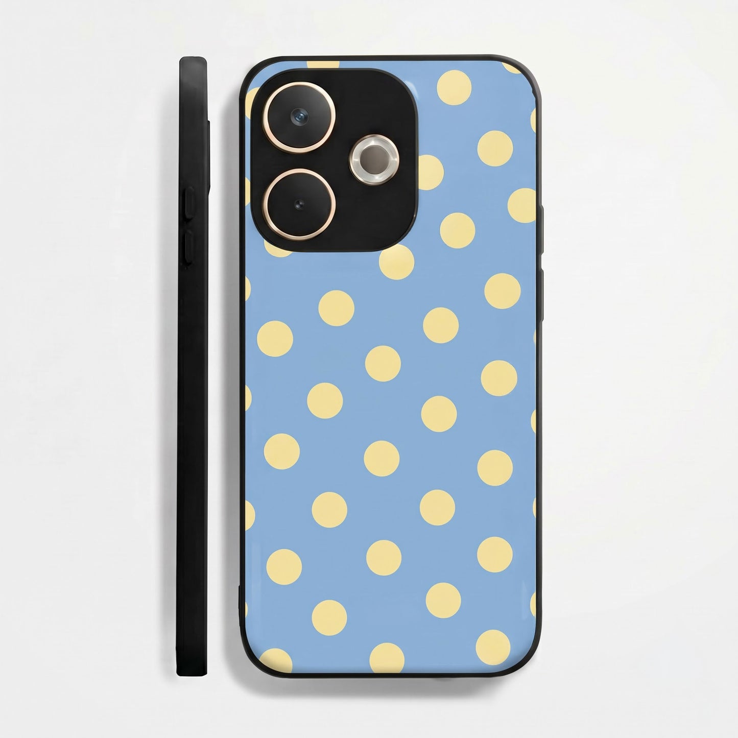 Oppo A5 Pro 5G Elegant Blue Yellow Polka Dot Acrylic Back Cover
