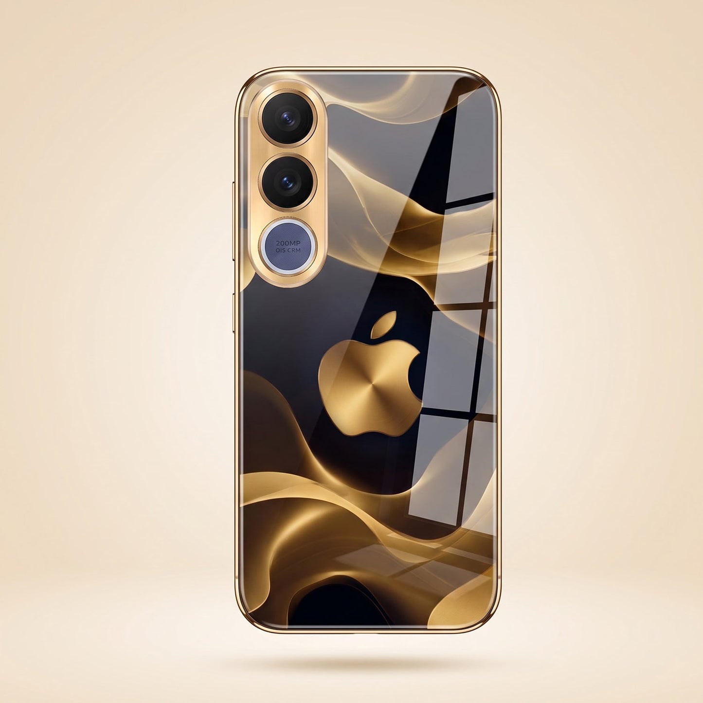 Vivo V70 FE 5G Luxury Wave Gold Electroplated Glass Phone Back Case