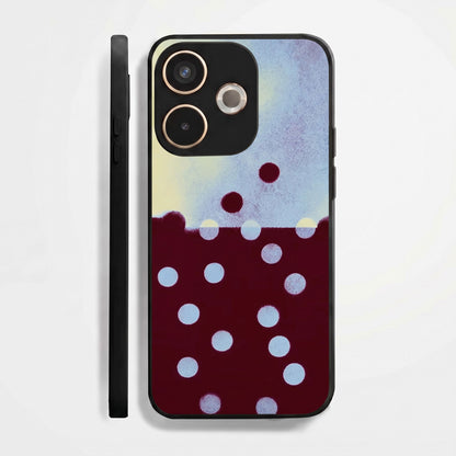 Oppo A5 Pro 5G Aesthetic Maroon & Light Blue Polka Dot Acrylic Back Cover