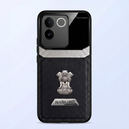 Vivo T2 Pro 5G Satyamev Jayate 2-in-1 Emblem Leather Lens Protective Back Case
