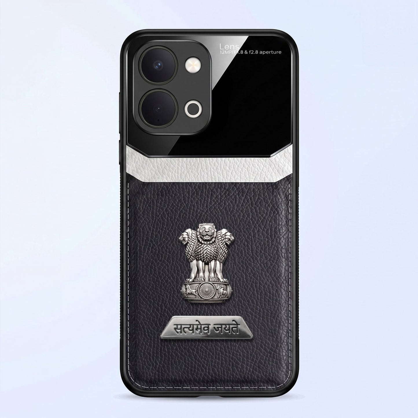 Vivo T5x 5G Satyamev Jayate 2-in-1 Emblem Leather Lens Protective Back Case