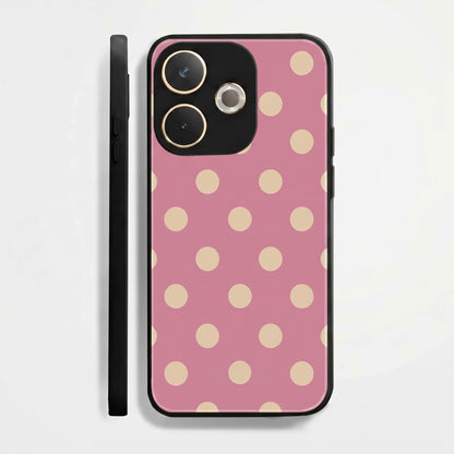 Oppo A5 Pro 5G Elegant Pink & Gold Polka Dot Acrylic Back Cover