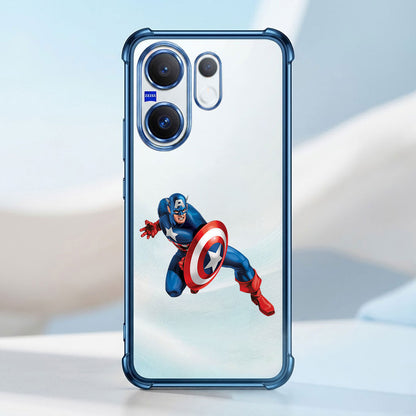 Vivo X200 FE 5G Premium 3D Spot UV Captain America Sticker Shockproof Airbags Case