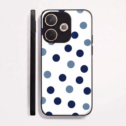Oppo A5 Pro 5G Elegant White Navy Blue Polka Dot Acrylic Back Cover