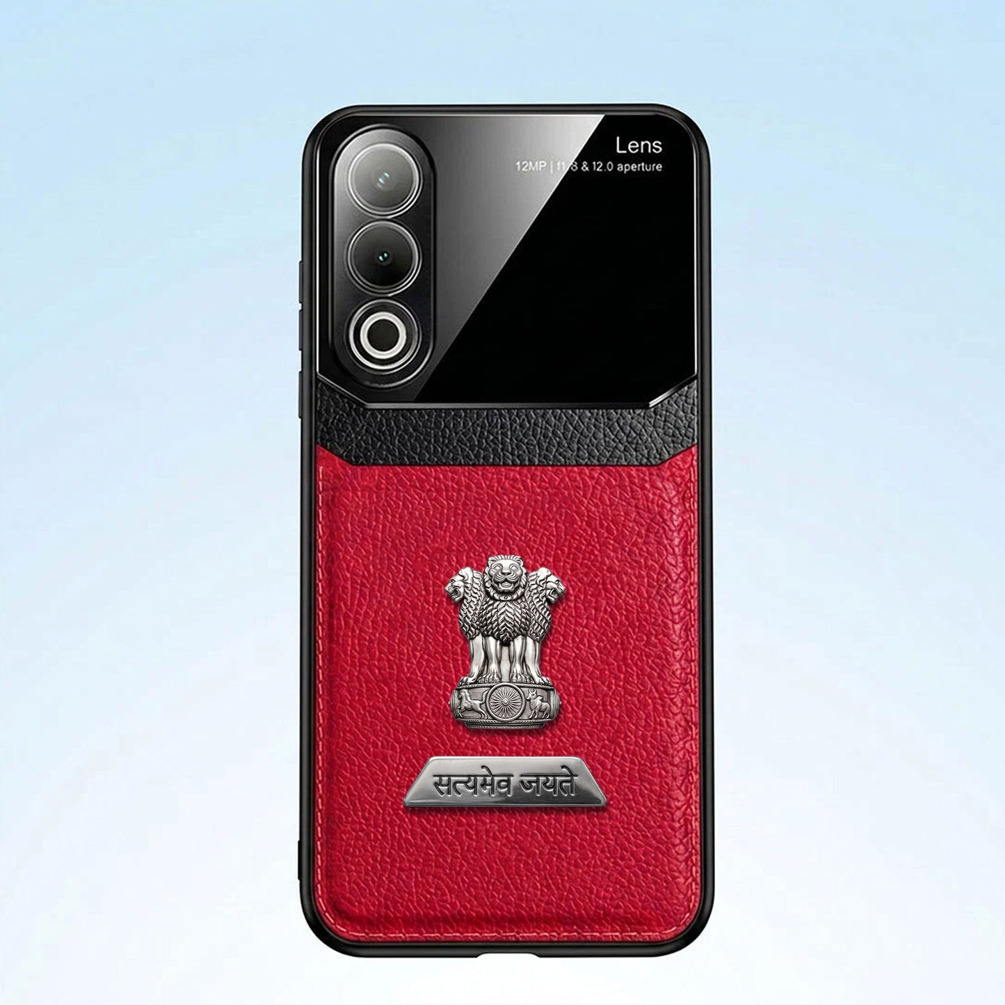 Oppo K12x 5G Satyamev Jayate 2-in-1 Emblem Leather Lens Protective Back Case