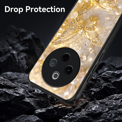 Vivo T4 5G Golden Butterfly Acrylic Glass Back Case
