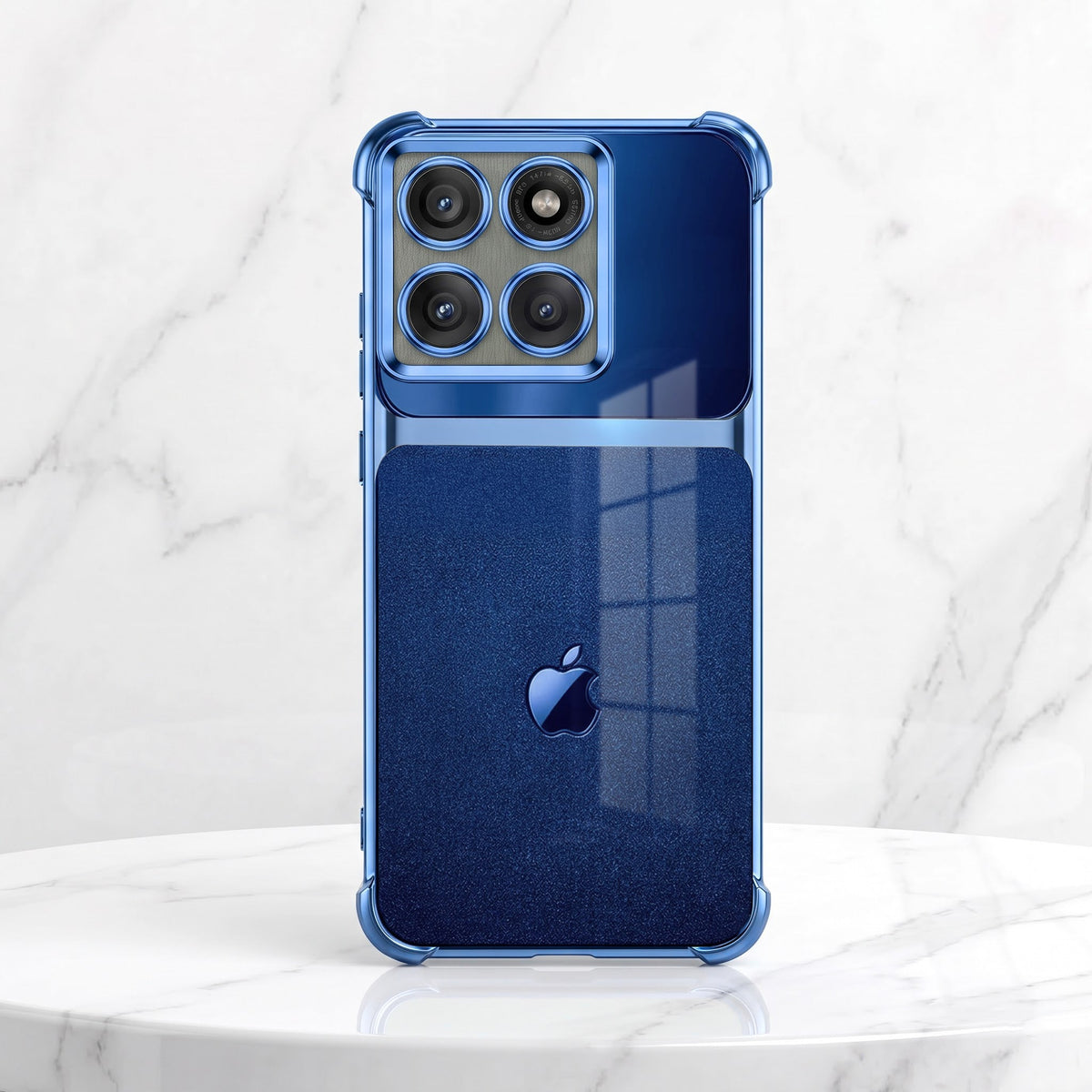 Motorola Edge 60 Pro 5G Apple Blue Glitter Dual-Tone Transparent Airbags Case
