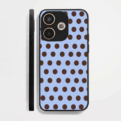 Oppo A5 Pro 5G Aesthetic Light Blue and Brown Polka Dot Acrylic Back Cover