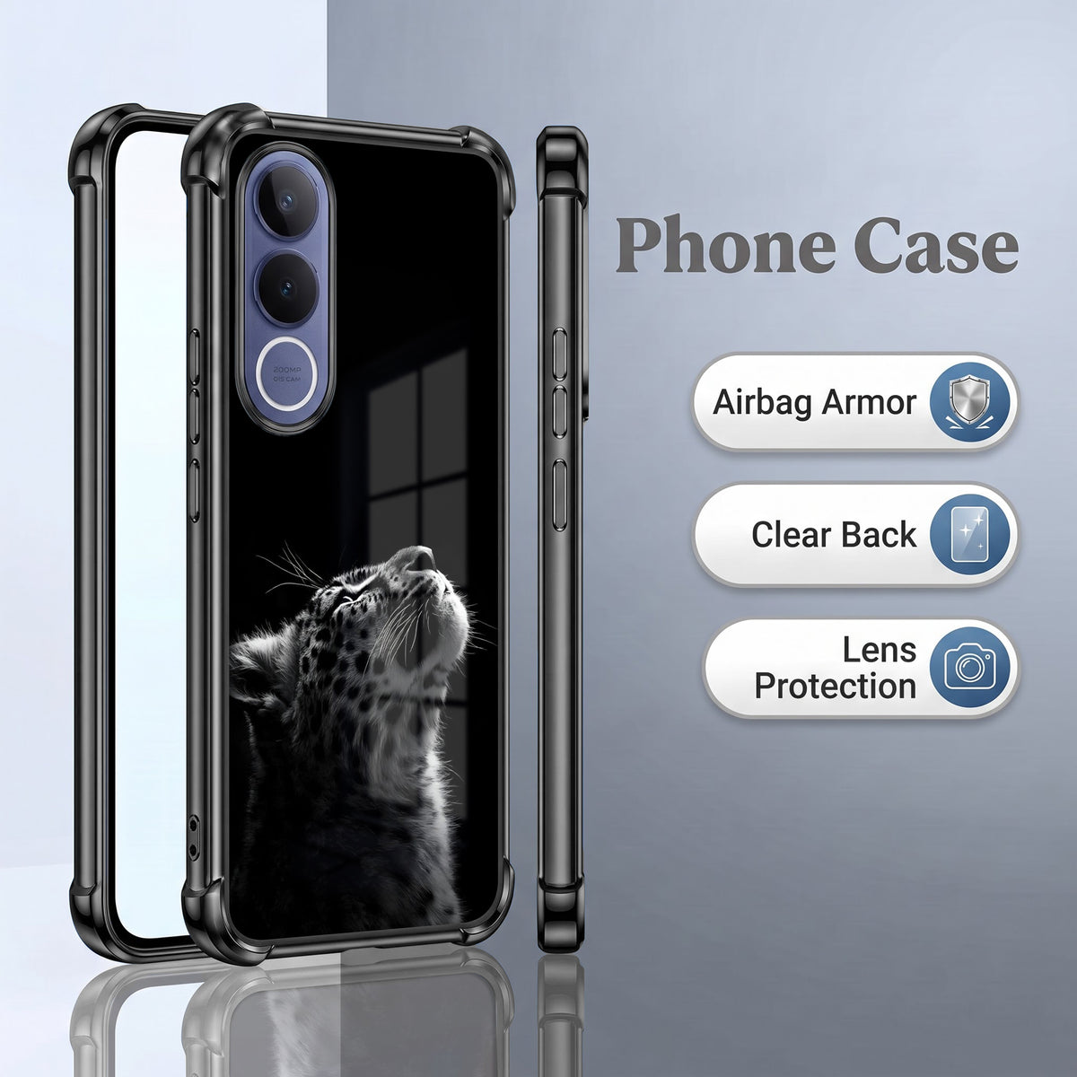 Vivo V70 FE 5G Leopard Beast Airbags Printed Back Case