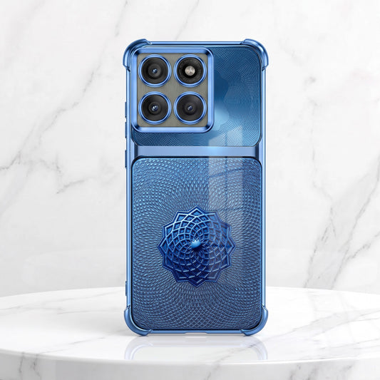 Motorola Edge 60 Pro 5G Blue Rose Luxe Dual-Tone Transparent Airbags Case