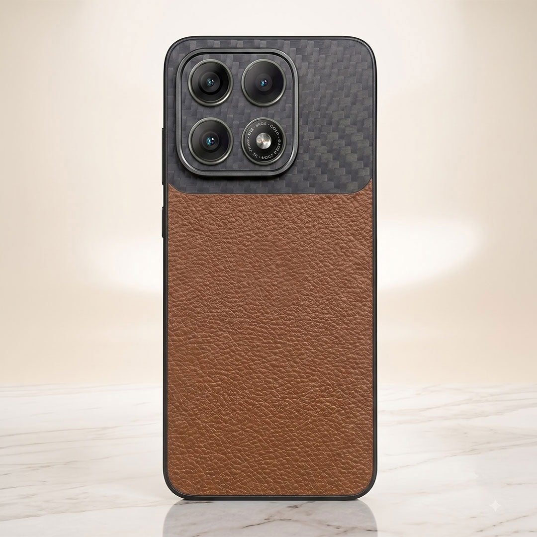 Motorola Edge 70 Pro 5G Carbon Fiber Leather Hybrid Phone Case