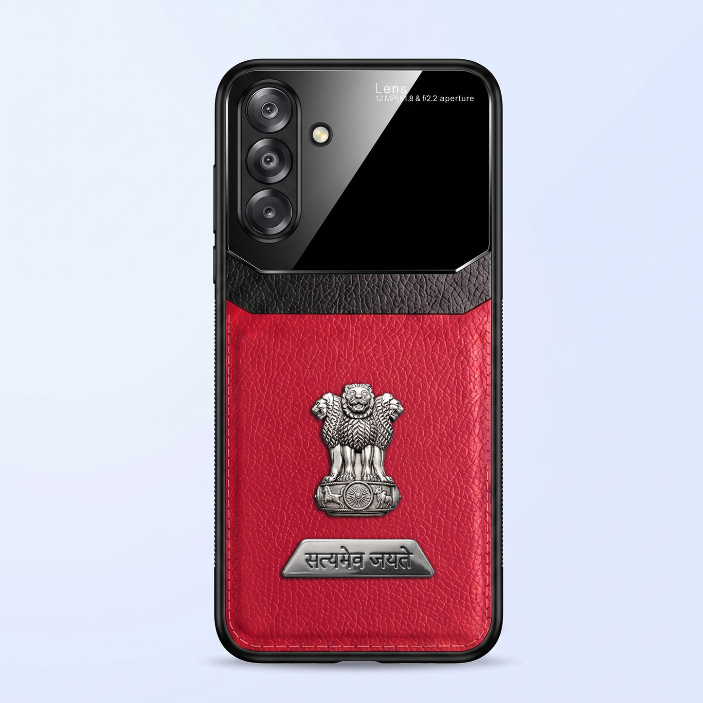 Samsung Galaxy A54 5G Satyamev Jayate 2-in-1 Emblem Leather Lens Protective Back Case