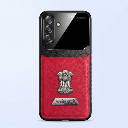 Samsung Galaxy A54 5G Satyamev Jayate 2-in-1 Emblem Leather Lens Protective Back Case