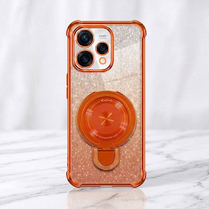 Oppo Reno 15 5G Invincible Bracket Ring Stand Shimmer Airbag Cosmic Orange Case