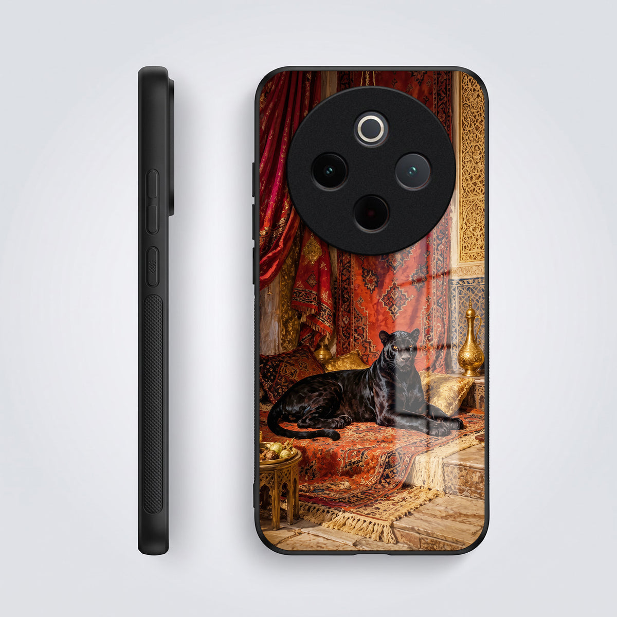 Vivo T4 5G Royal Black Panther Acrylic Glass Back Case