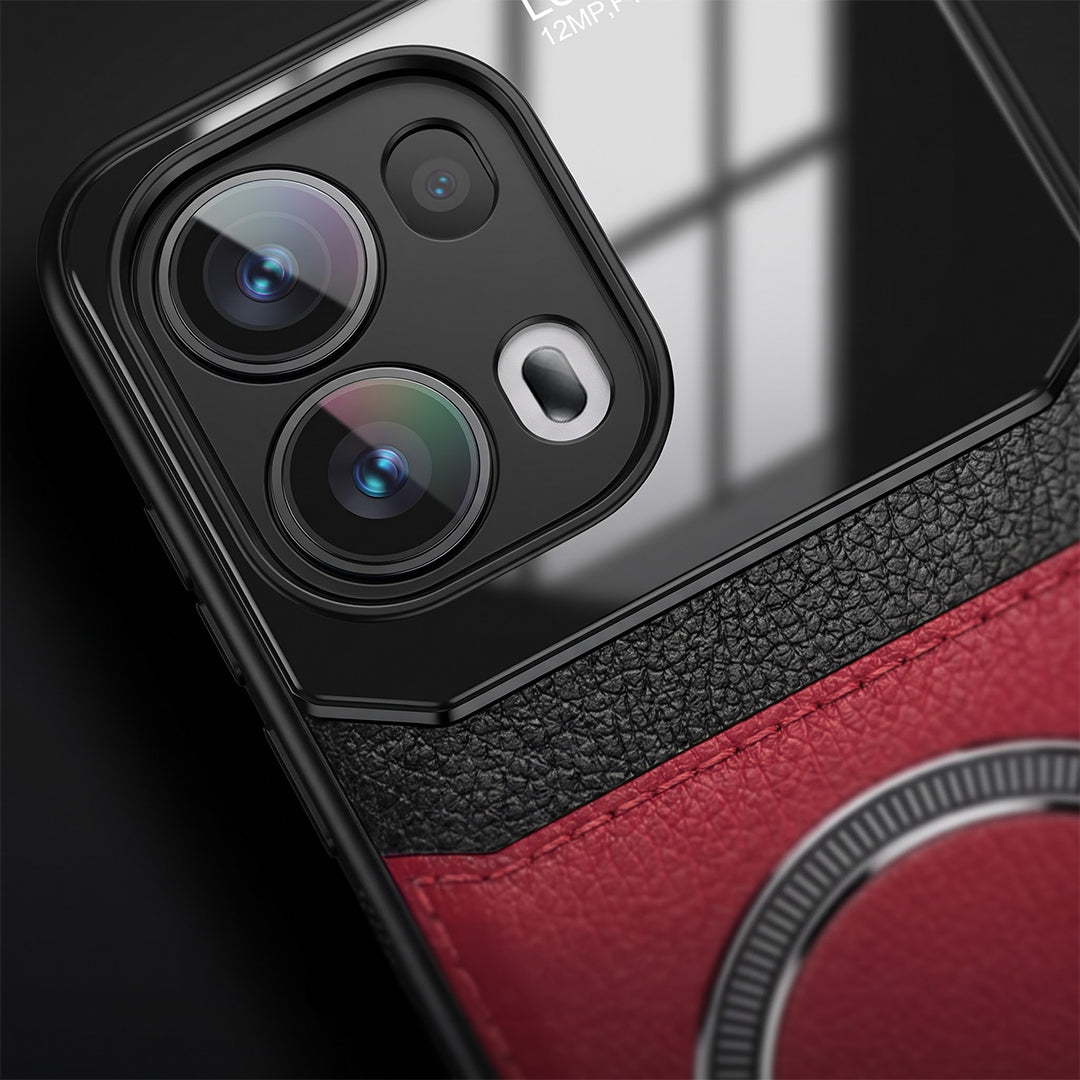 Oppo Reno 13 Pro 5G Premium Magsafe Magnetic Leather Lens Protective Case