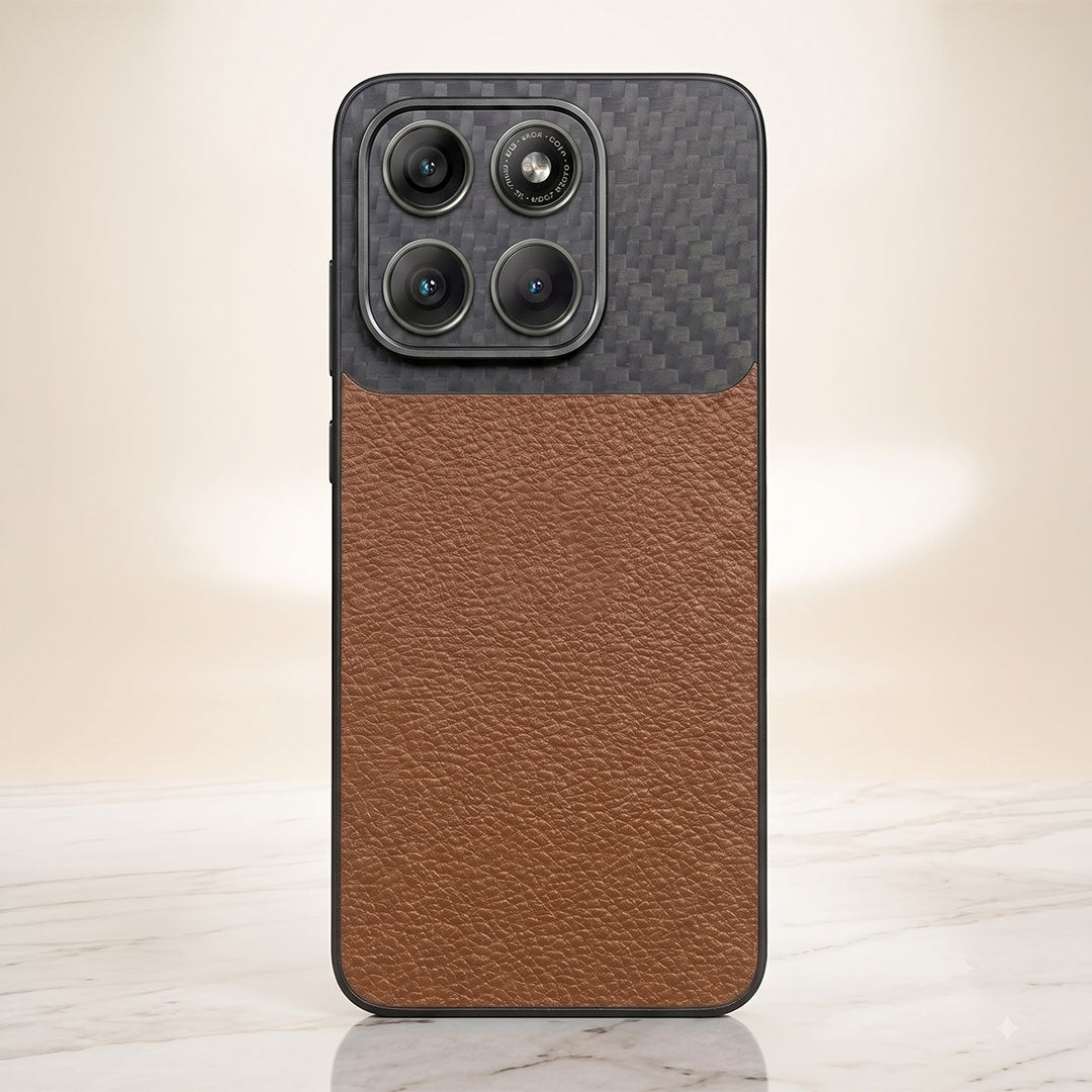 Motorola Edge 60 Pro 5G Carbon Fiber Leather Hybrid Phone Case
