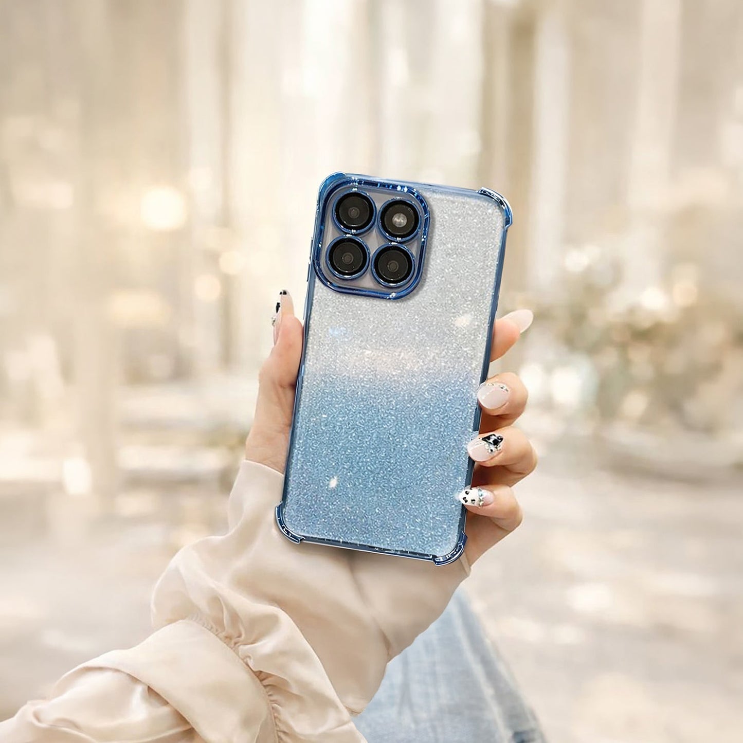 Motorola Edge 60 Pro 5G Luxury Shimmer Shockproof Airbag Case (Buy 1 Get 1 Surprise Cover)