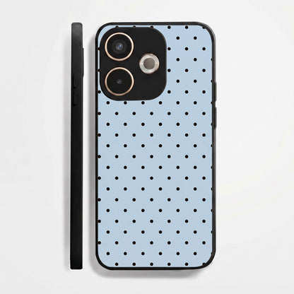 Oppo A5 Pro 5G Aesthetic Light Blue & Black Polka Dot Acrylic Back Cover