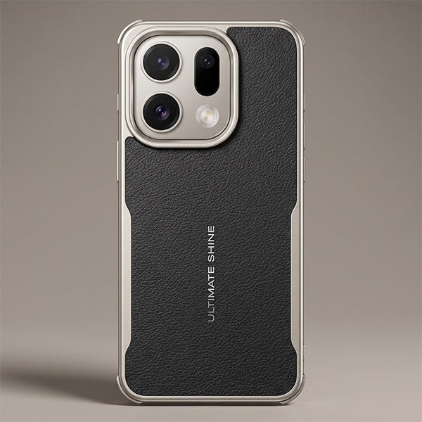 Oppo Find X9 5G Premium Leather-Style Phone Case with Chrome Finish Frame Elegant Protective Cover
