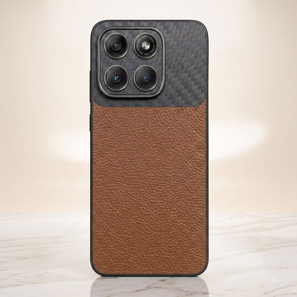 Motorola Edge 70 Fusion 5G Carbon Fiber Leather Hybrid Phone Case