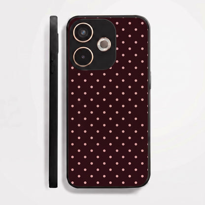 Oppo A5 Pro 5G Aesthetic Classic Maroon & Soft Pink Polka Dot Acrylic Back Cover