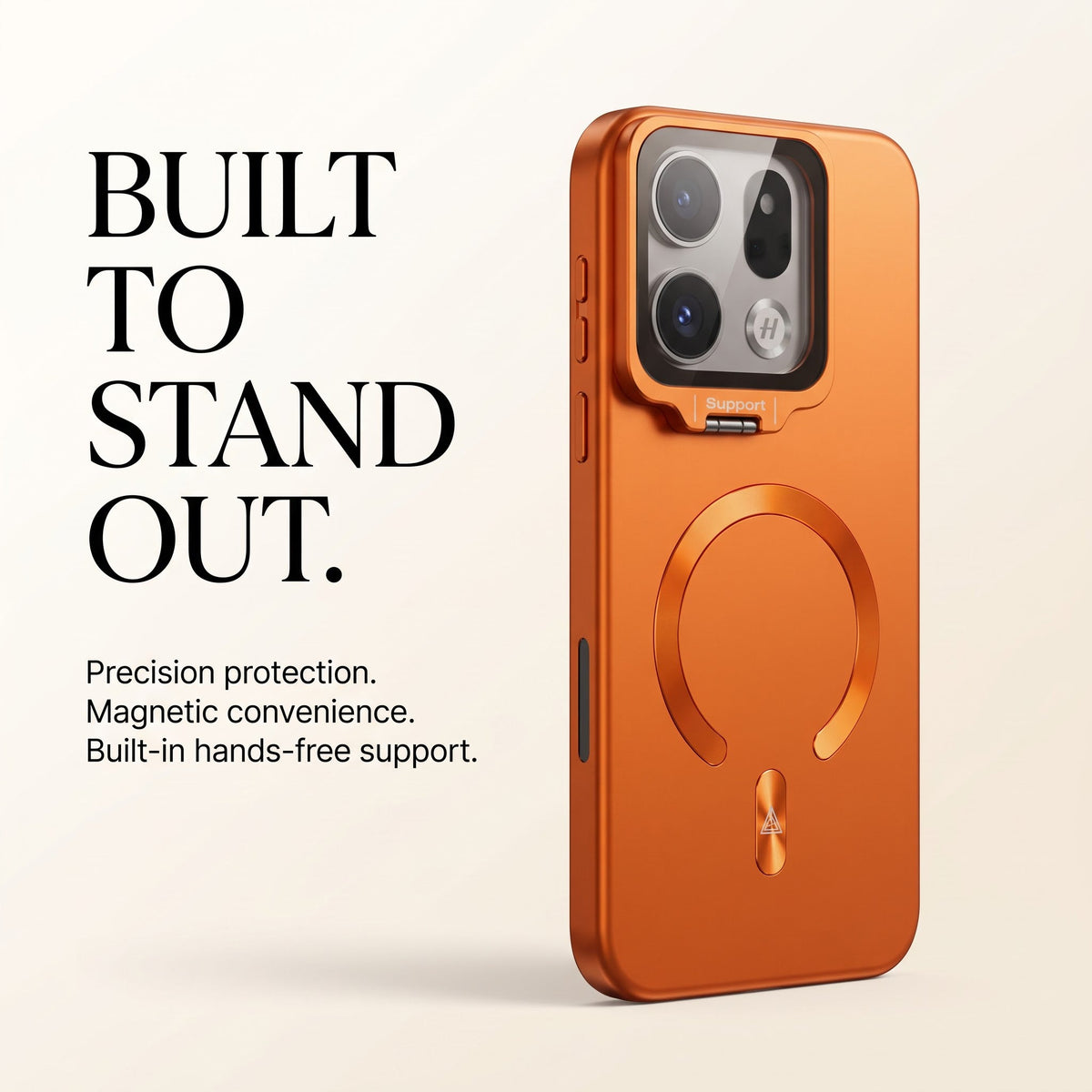 Oppo Find X9 5G Luxury Magnetic Matte Phone Case with Flip-Up Camera Ring Kickstand Slim Shockproof MagSafe Compatible Cover