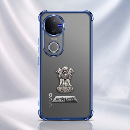 Vivo V50 5G Satyamev Jayate 2-in-1 Emblem Transparent Shockproof Airbag Case