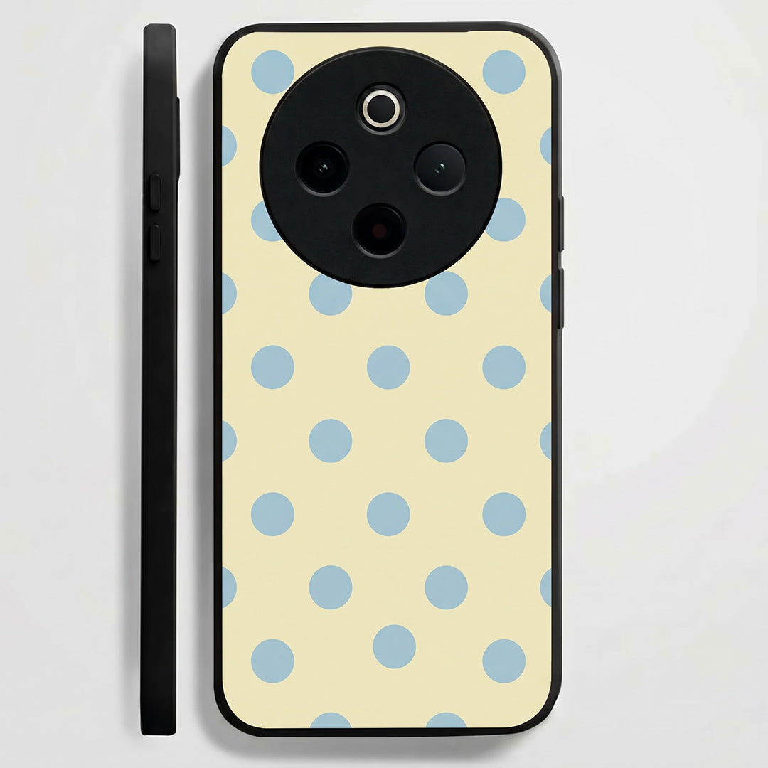 Vivo T4 5G Elegant Cream Blue Polka Dot Acrylic Back Cover