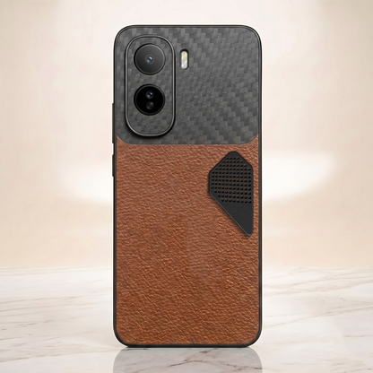 Vivo T5 Pro 5G Carbon Fiber Heat Dissipation Leather Hybrid Phone Case