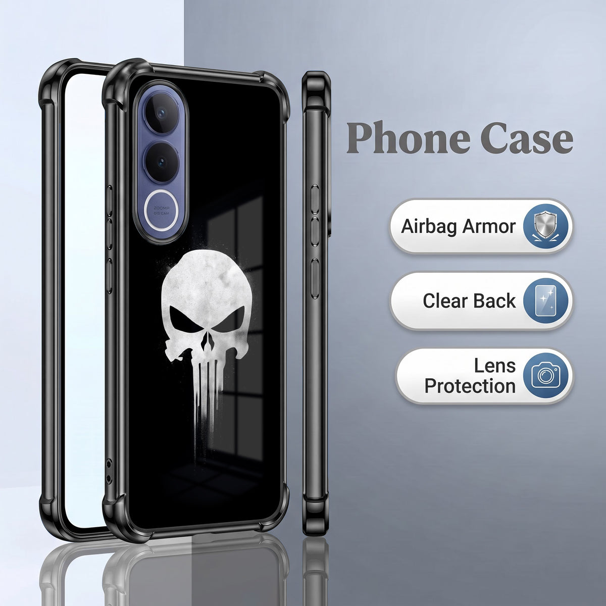 Vivo V70 FE 5G  Ghost Armor Airbags Printed Back Case
