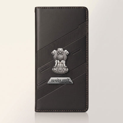 Samsung Galaxy A36 5G Metal Satyamev Jayate 2-in-1 Emblem Magnetic Flip Wallet Case