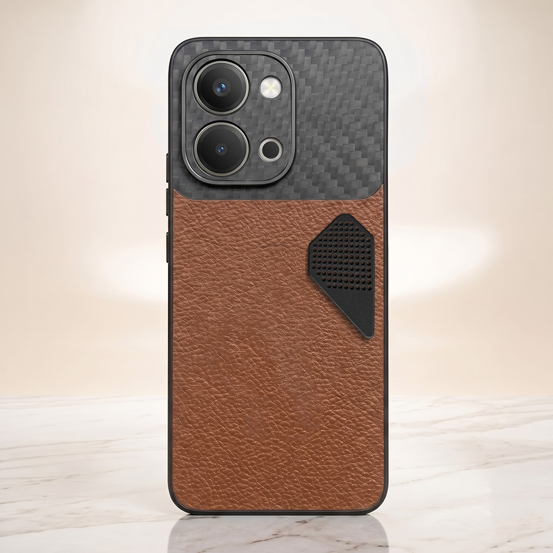 Vivo T5X 5G Carbon Fiber Heat Dissipation Leather Hybrid Phone Case