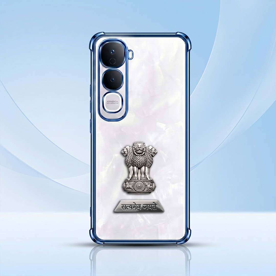 Vivo Y400 Pro 5G Satyamev Jayate 2-in-1 Emblem Transparent Shockproof Airbag Case