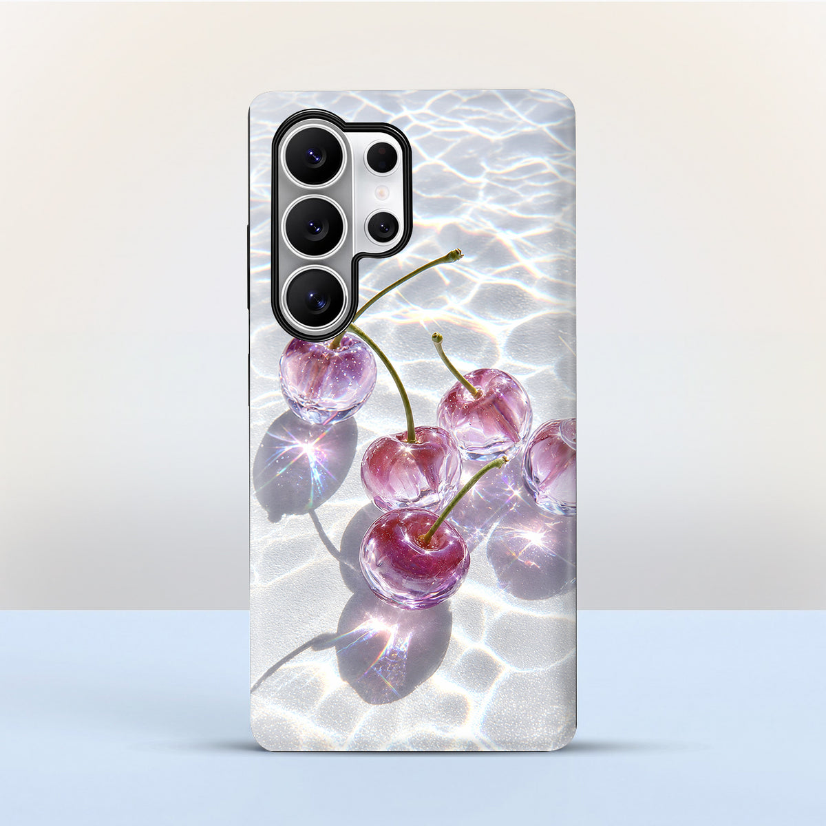 Samsung Galaxy S24 Ultra 5G Purple Transparent Cherry Protective Case