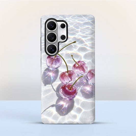 Samsung Galaxy S25 Ultra 5G Purple Transparent Cherry Protective Case
