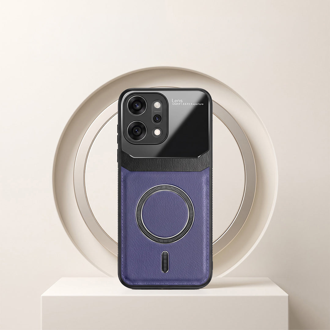 Oppo Reno 14 Pro 5G Premium Magsafe Magnetic Leather Lens Protective Case