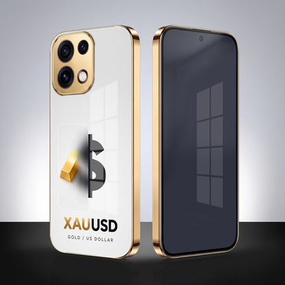 Oppo Reno 16C 5G Luxury XAU/USD Gold Electroplated Glass Phone Back Case