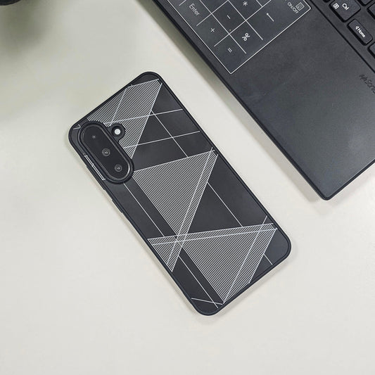 Samsung Galaxy A56 5G Triangle Pattern Matte Back Shockproof Case black
