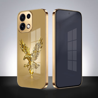 Oppo Reno 16C 5G Golden Eagle Gold Electroplated Glass Phone Back Case