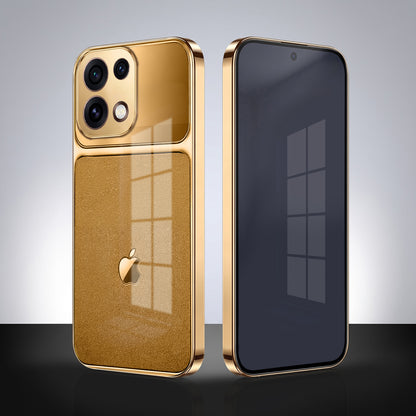 Oppo Reno 16C 5G Royal Touch Apple Gold Electroplated Glass Phone Back Case