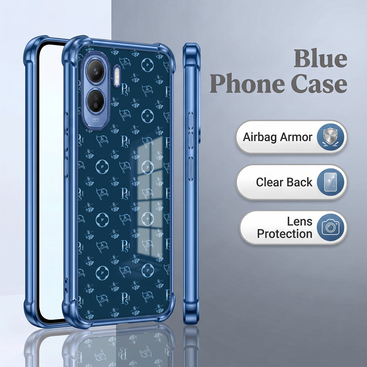 Vivo T5 Pro 5G Luxury Monogram Blue Airbags Printed Back Case
